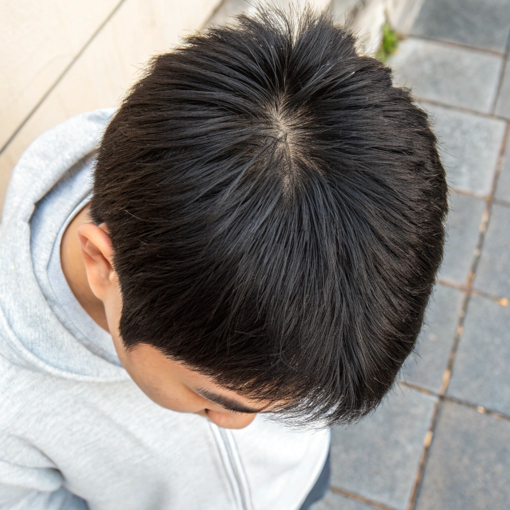 正常なつむじの例2