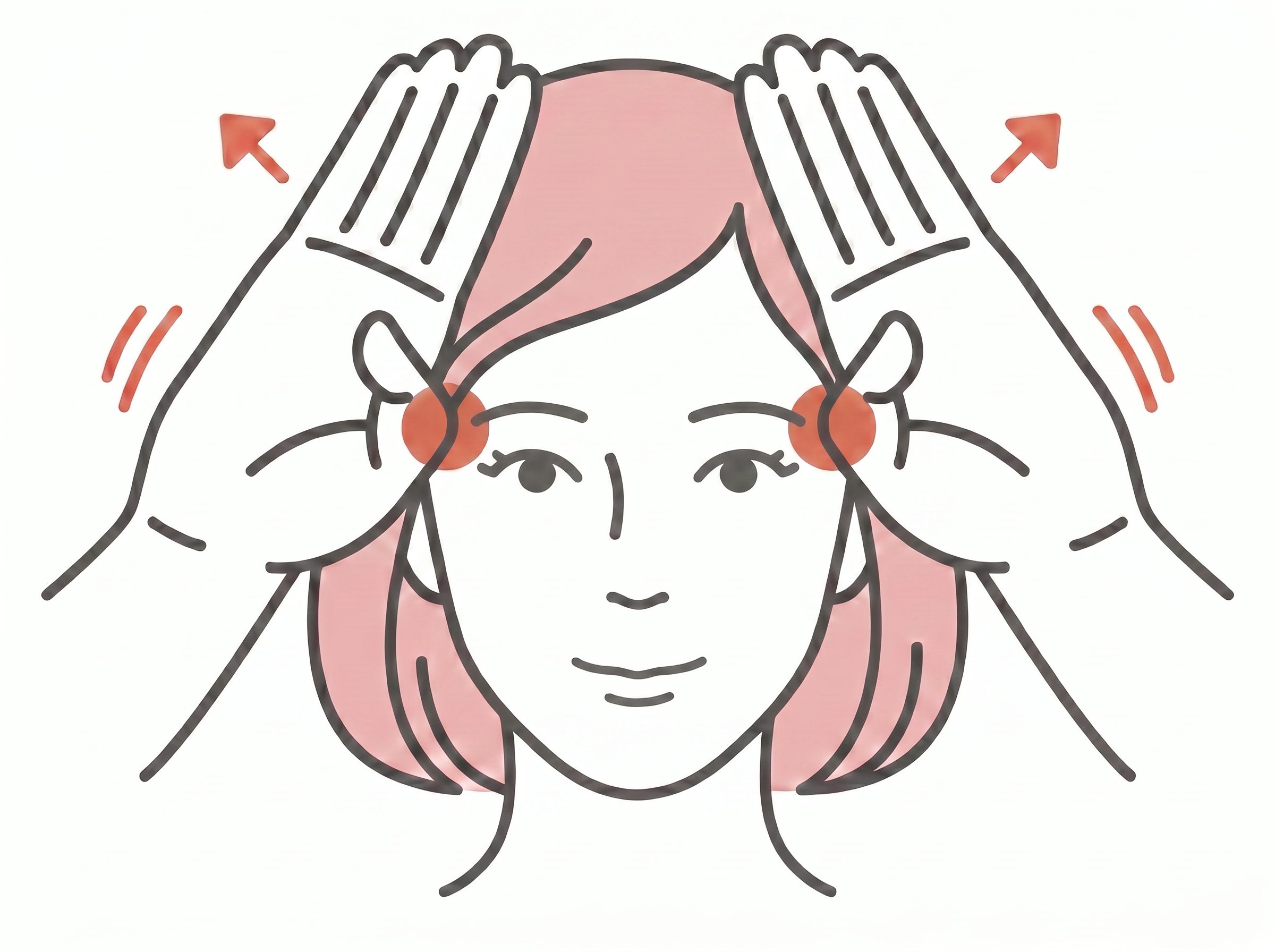 こめかみマッサージの実施方法