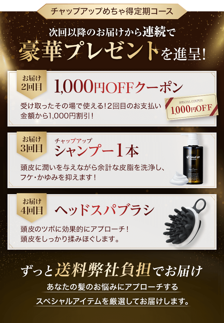 次回以降のお届けから連続で豪華プレゼントを進呈！