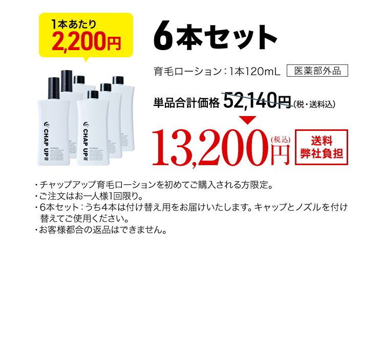 チャップアップ育毛ローション6本 120mL（医薬部外品）