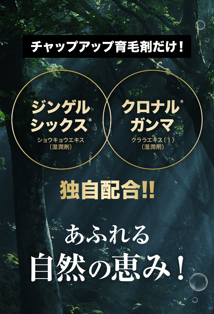 チャップアップ育毛剤だけ！ジンゲルシックス＆クロナルガンマ