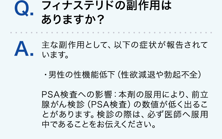 フィナステリドの副作用はありますか？
