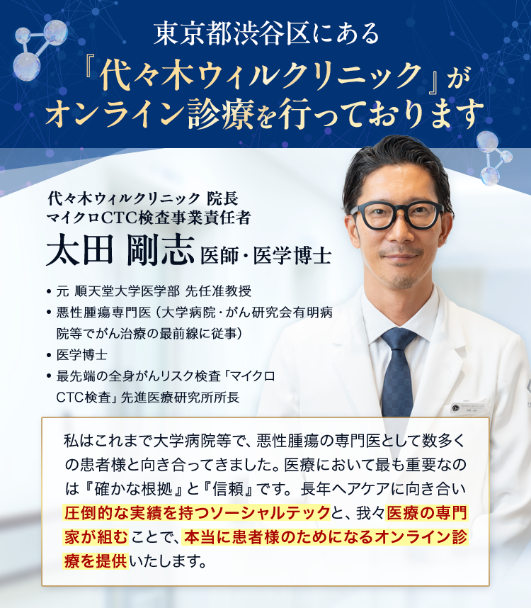 東京都渋谷区にある「代々木ウィルクリニック」がオンライン診療を行っております