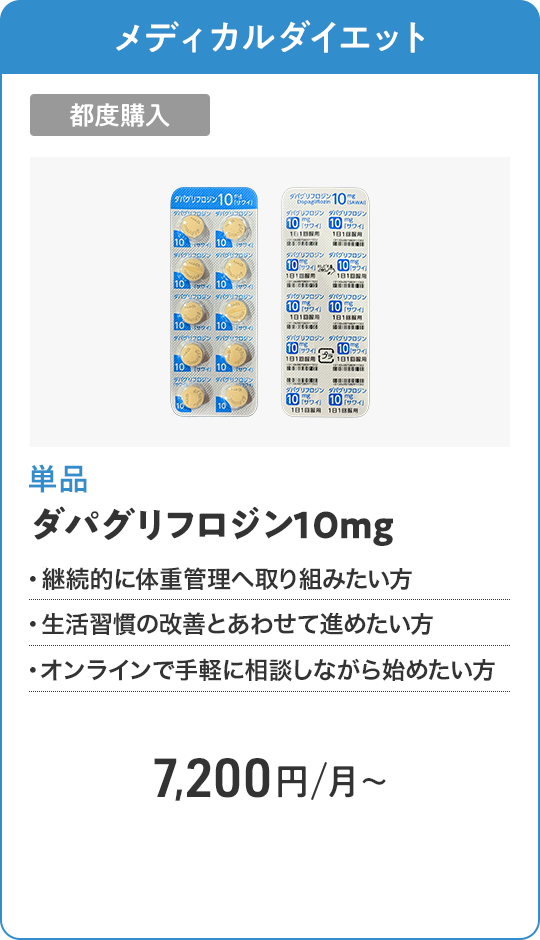 ダパグリフロジン10mg 都度購入