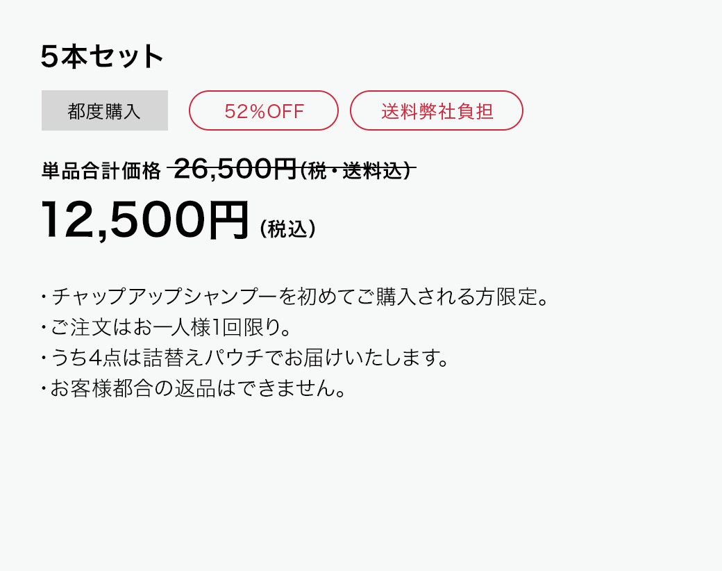 チャップアップシャンプー　5本