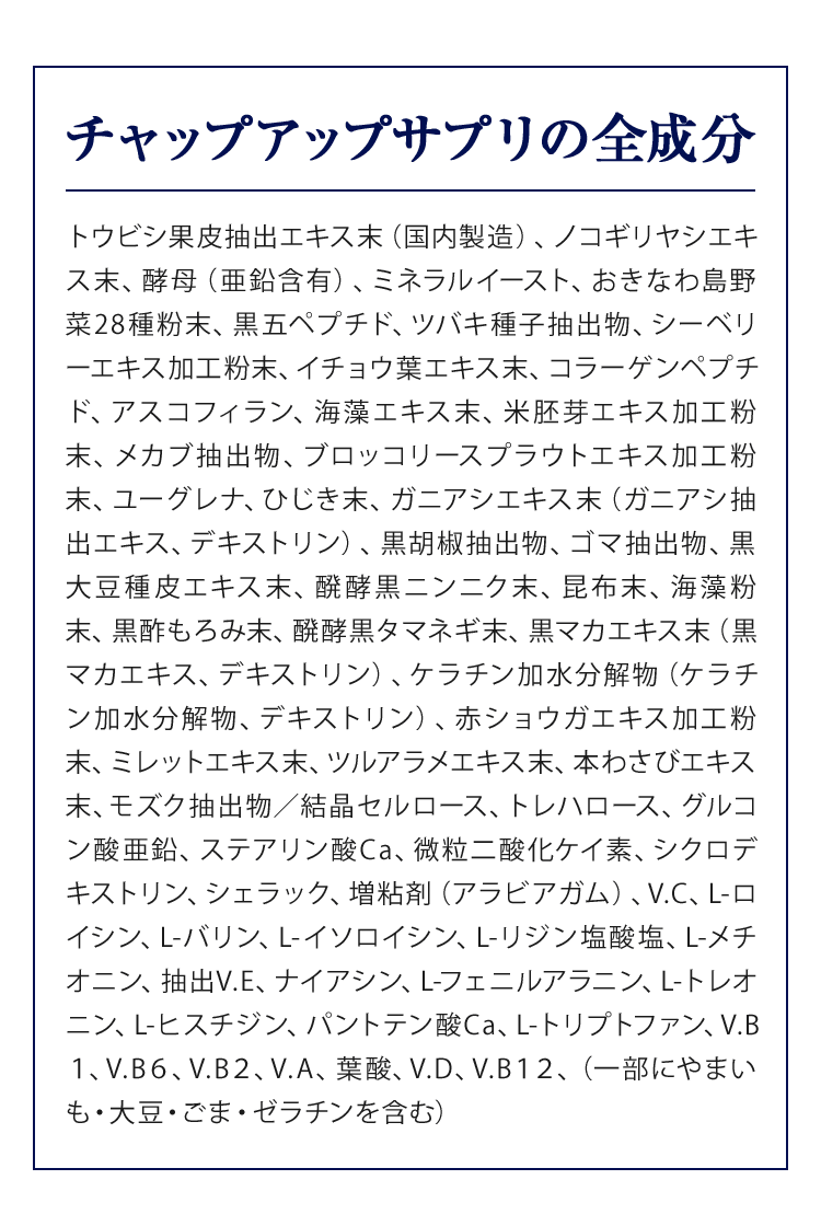 チャップアップサプリの全成分