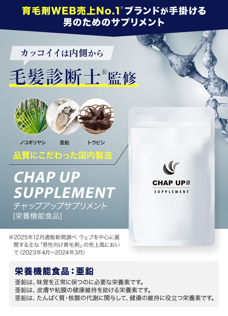 育毛剤No.1ブランドが手掛ける、男のためのサプリメント