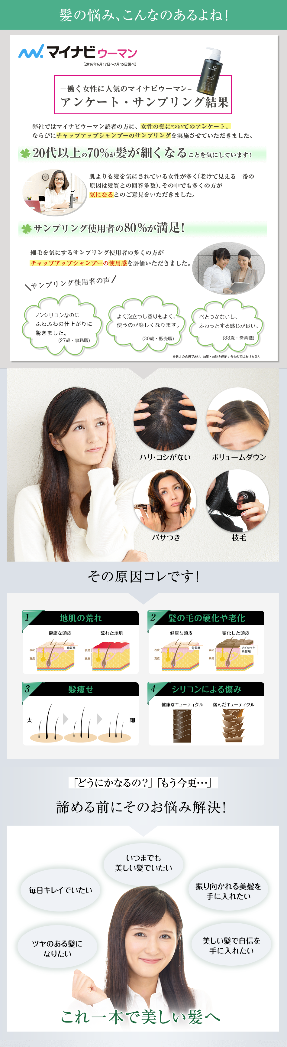 髪の悩み「こんなのあるよね」