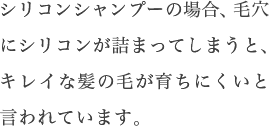 頭皮の負担を減らすノンシリコン