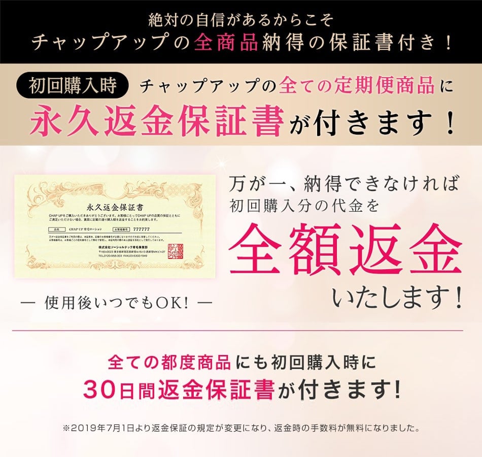 全額返金保証