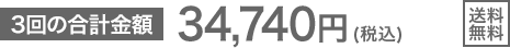 3回の合計金額 34,740円(税込) 送料無料